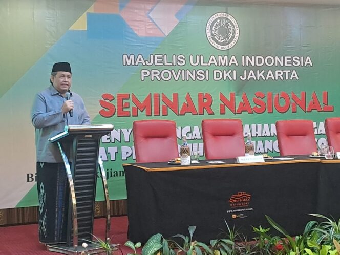 
					Bidang Kajiliti MUI DKI Jakarta menggelar Seminar Nasional bertema Penyimpangan Pemahaman Agama Akibat Pengaruh Kesenjangan Ekonomi (Dok: Infokom)